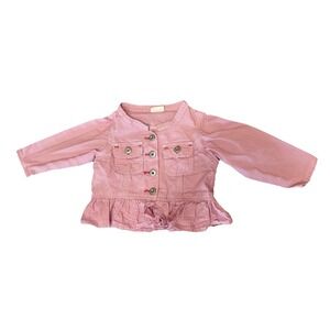 Vtg Pink Pin Striped Wrangler Trucker Ruffle Jacket 6-9 Months Girls‎
